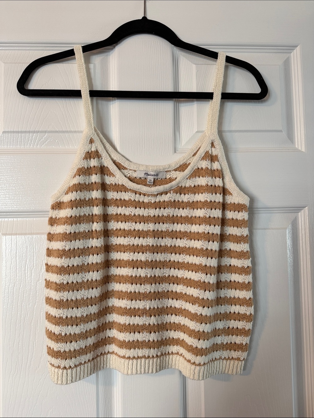 Madewell Striped Knit Tank Top in Cream and Tan - Women